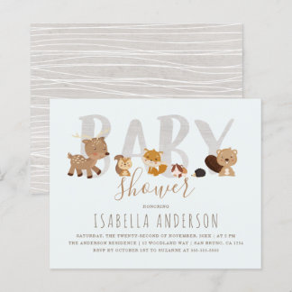 Budget Blue Woodland Animals Neutraal Baby shower