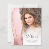 Budget Blush Agate Foto Afstudeeraankondiging (Voorkant)