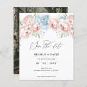 Budget Blush Bloemen Foto Save the Date (Voorkant / Achterkant)