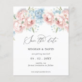 Budget Blush Bloemen Foto Save the Date (Voorkant)