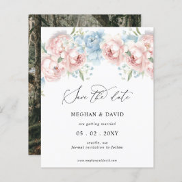 Budget Blush Bloemen Foto Save the Date