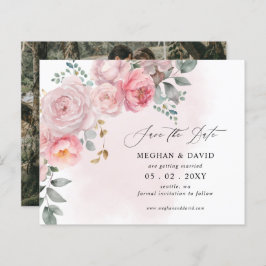 Budget Blush Bloemen Foto Save the Date