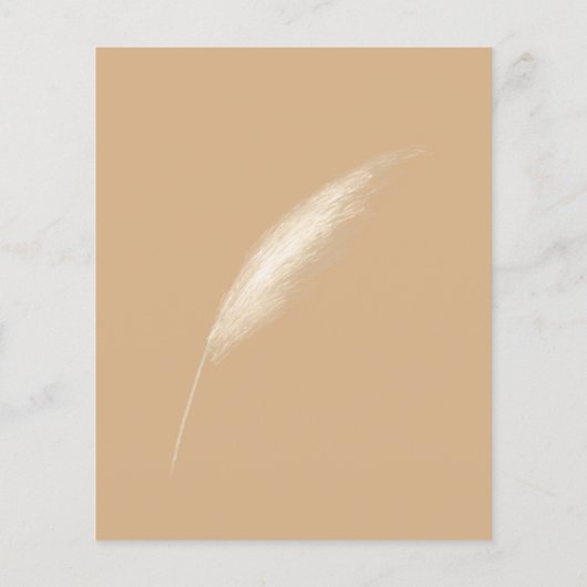 Budget Blush Boho Pampas Wedding Uitnodiging (Achterkant)