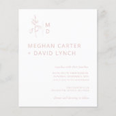 Budget Blush Botanical Monogram Weddenschap (Voorkant)