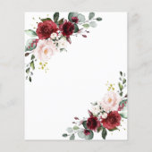 Budget Blush & Bourgogne 80ste verjaardag Uitnodig (Achterkant)