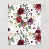 Budget Blush & Bourgondië Bruiloft Jubileum uitnod (Achterkant)