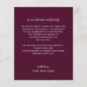 Budget Blush Burgundy Wedding Thank You Card (Achterkant)