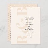 Budget Blush & Cream Minimalistische Initialen Bru (Voorkant / Achterkant)