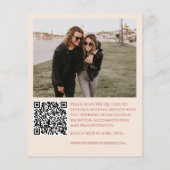 Budget blush en goud Foto QR code bruiloft uitnodi (Achterkant)