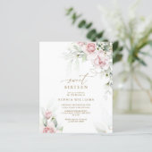 Budget Blush & Eucalyptus Sweet 16 Uitnodiging (Staand voorkant)