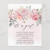 Budget Blush Floral Baby shower Invitation (Voorkant)