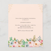 Budget Blush Floral Photo Afstuderen Aankondiging (Achterkant)