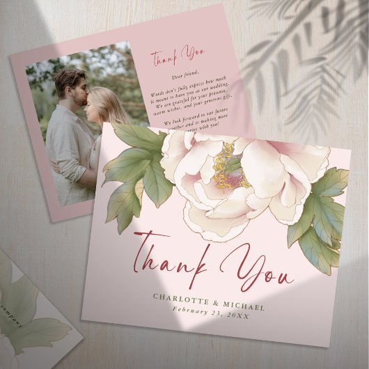 BUDGET Blush Floral Photo Weddenschap Hartelijk da Flyer