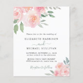 Budget Blush Floral Waterverf Wedding (Voorkant)