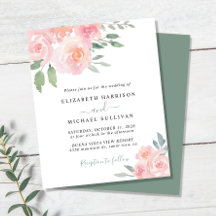 Budget Blush Floral Waterverf Wedding