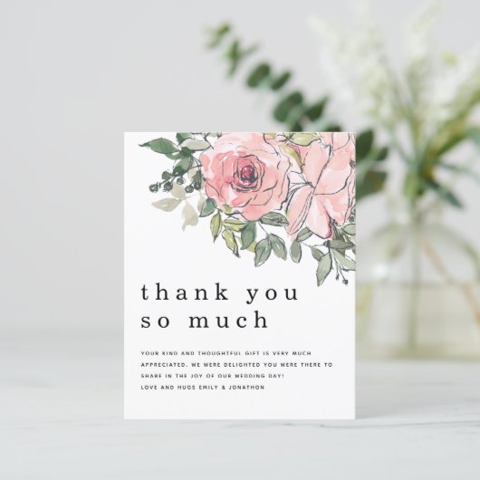 Budget Blush Florals Pas getrouwd Foto Hartelijk d (Staand voorkant)