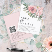 Budget Blush Florals QR Code Weddenschap