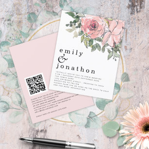 Budget Blush Florals QR Code Weddenschap