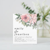 Budget Blush Florals QR Code Weddenschap (Staand voorkant)
