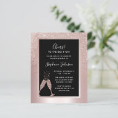 Budget Blush Folie 40e Verjaardag Uitnodiging (Staand voorkant)