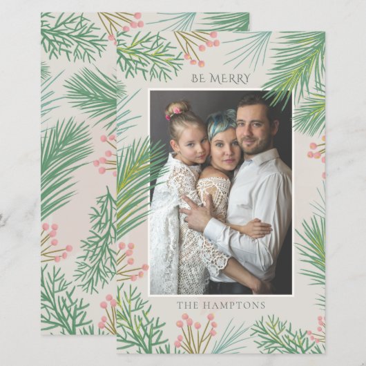 Budget Blush Forest Dennenspar Kerstden Foto Kerst (Voorkant / Achterkant)