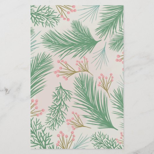 Budget Blush Forest Pine Holly Photo Holiday Card (Achterkant)