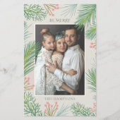 Budget Blush Forest Pine Holly Photo Holiday Card (Voorkant)