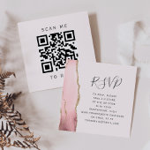 Budget Blush Gold Agaat Wedding QR Code RSVP Informatiekaartje