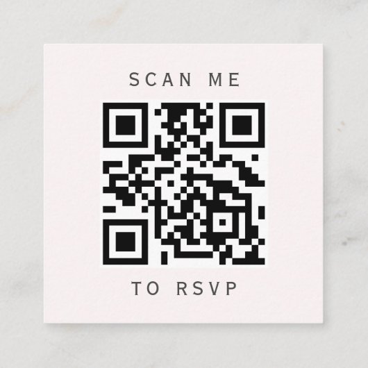Budget Blush Gold Agaat Wedding QR Code RSVP Informatiekaartje (Achterkant)