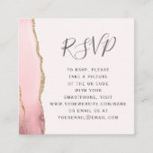 Budget Blush Gold Agaat Wedding QR Code RSVP Informatiekaartje (Voorkant)