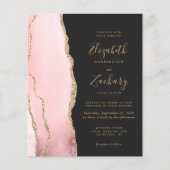 Budget Blush Gold Agate Dark Weddenschap (Voorkant)