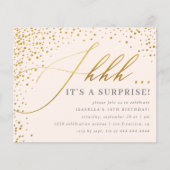 Budget Blush & Gold Confetti Script Surprise Party (Voorkant)