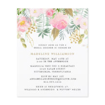 Budget Blush Gold Floral Bridal Shower