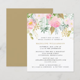 Budget Blush Gold Floral Bridal Shower