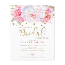 Budget Blush Gold Floral Bridal Shower