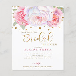 Budget Blush Gold Floral Bridal Shower