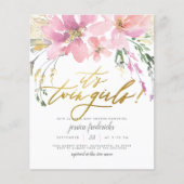 Budget Blush Gold Twin Meisjes Bloemen Baby shower (Voorkant)