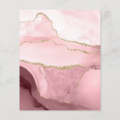 Budget Blush Goud Agaat Roze Verjaardagsuitnodigin (Achterkant)