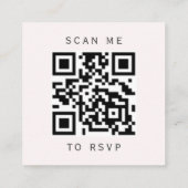 Budget Blush Gouden Agaat Huwelijks-QR-code RSVP Informatiekaartje (Achterkant)