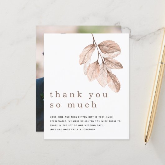 Budget Blush Leaves Pas getrouwd Foto Hartelijk da (Voorkant / Achterkant in situ)