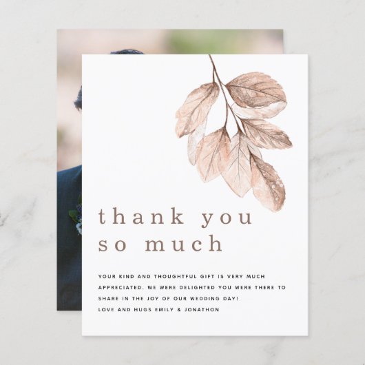 Budget Blush Leaves Pas getrouwd Foto Hartelijk da (Voorkant / Achterkant)