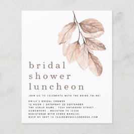 Budget Blush Leaves Vrijgezellenfeest Luncheon Inv