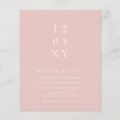 Budget Blush Modern Wedding Invitation (Voorkant)