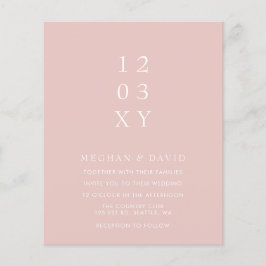 Budget Blush Modern Wedding Invitation