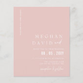Budget Blush Modern Wedding Invitation (Voorkant)