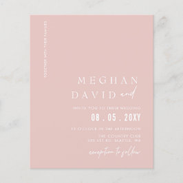 Budget Blush Modern Wedding Invitation