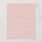 Budget Blush Modern Wedding Invitation (Voorkant)
