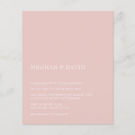 Budget Blush Modern Wedding Invitation
