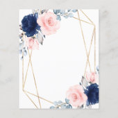 Budget Blush & Navy bruiloft Jubileum Uitnodigen (Achterkant)