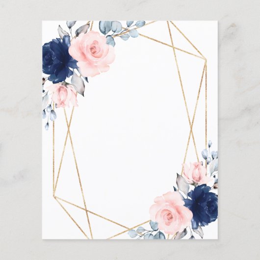 Budget Blush & Navy Graduation Party Uitnodiging (Achterkant)